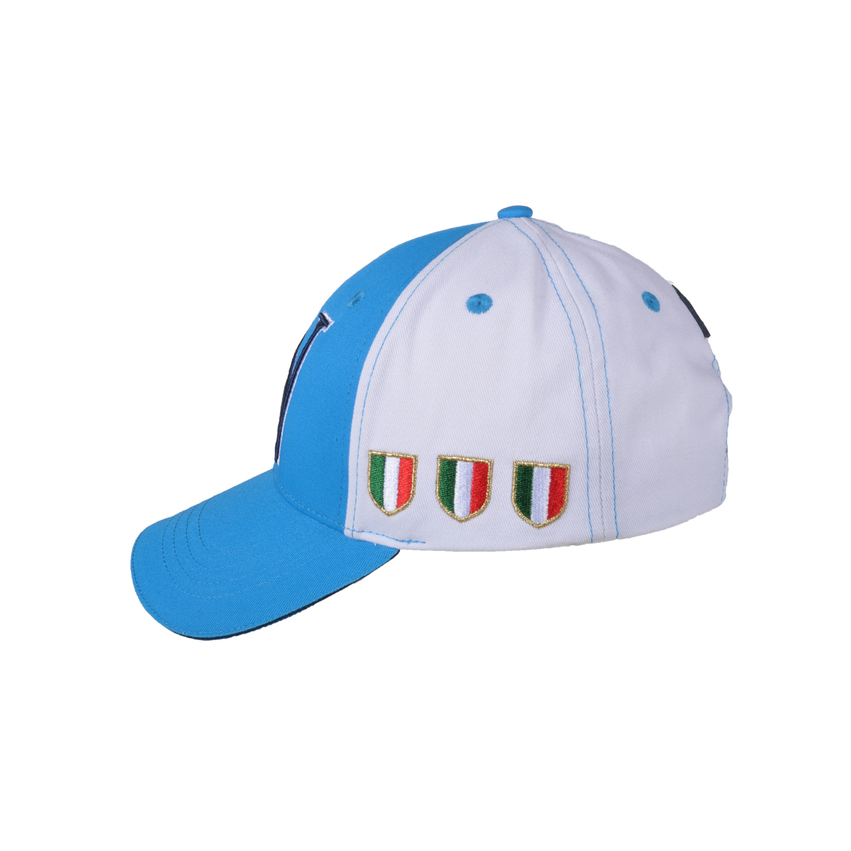Cappello Baseball Junior Azzurro/bianco 100%co Enzo Castellano Ssc Napoli - Imma Italy