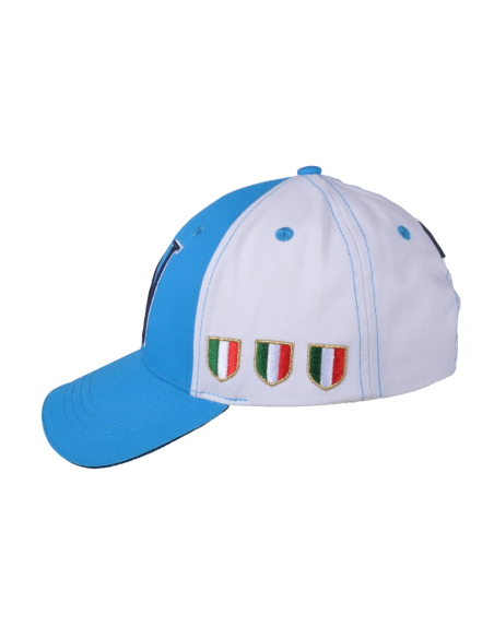 Cappello Baseball Junior Azzurro/bianco 100%co Enzo Castellano Ssc Napoli - Imma Italy