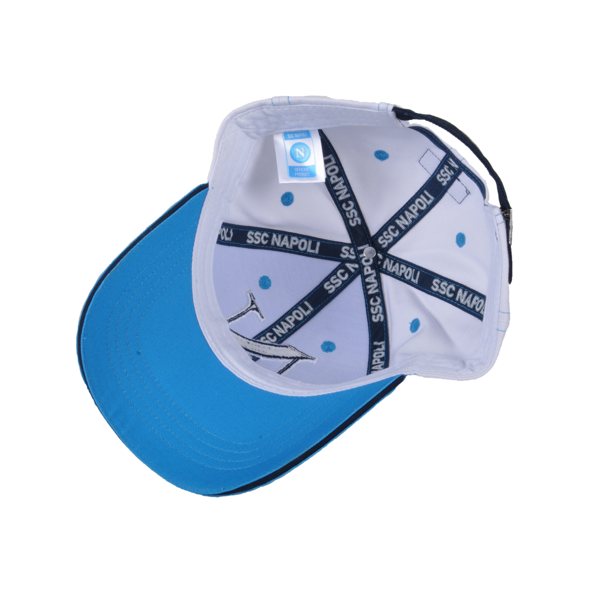 Cappello Baseball Junior Azzurro/bianco 100%co Enzo Castellano Ssc Napoli - Imma Italy