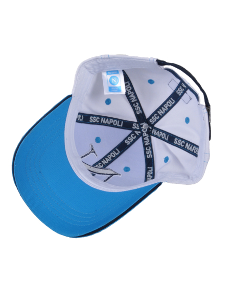 Cappello Baseball Junior Azzurro/bianco 100%co Enzo Castellano Ssc Napoli - Imma Italy