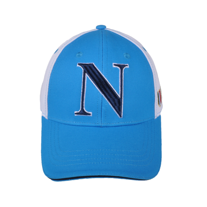 Cappello Baseball Junior Azzurro/bianco 100%co Enzo Castellano Ssc Napoli - Imma Italy