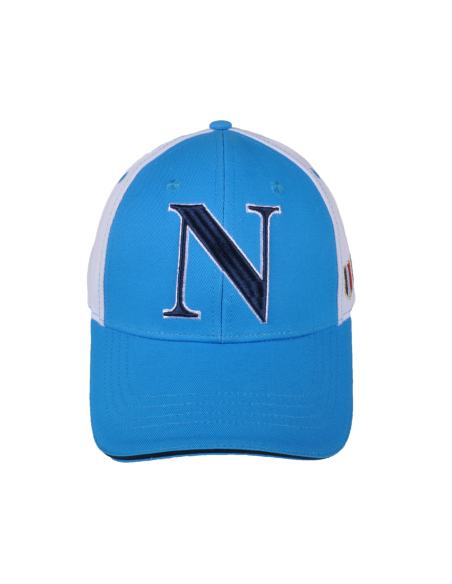 Cappello Baseball Junior Azzurro/bianco 100%co Enzo Castellano Ssc Napoli - Imma Italy