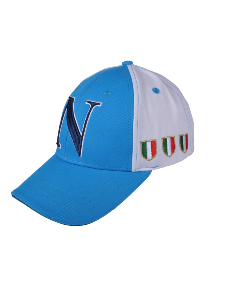 Cappello Baseball Junior Azzurro/bianco 100%co Enzo Castellano Ssc Napoli - Imma Italy
