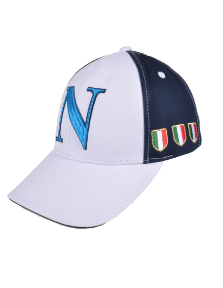 Cappello Baseball Junior Bianco/blu 100%co Enzo Castellano Ssc Napoli - Imma Italy