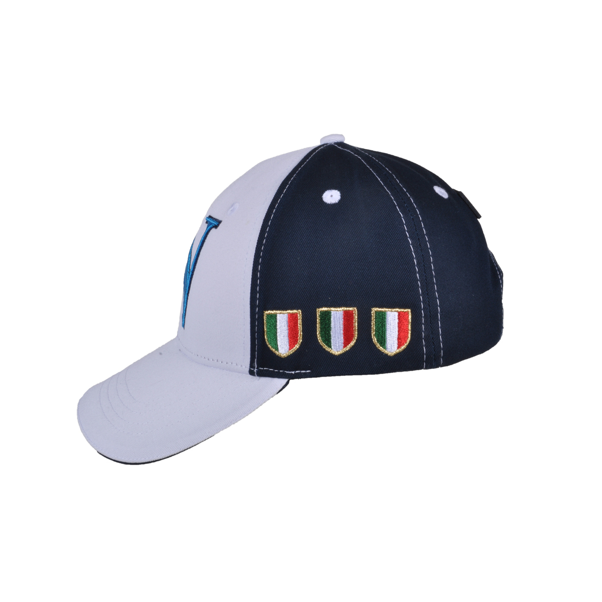 Cappello Baseball Adulto Bianco/blu 100%co Enzo Castellano Ssc Napoli - Imma Italy
