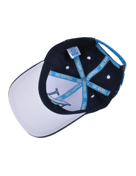 Cappello Baseball Adulto Bianco/blu 100%co Enzo Castellano Ssc Napoli - Imma Italy