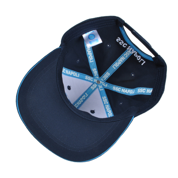 Cappello Baseball Adulto Blu Visiera Piatta 100%co Enzo Castellano Ssc Napoli - Imma Italy 2