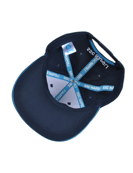 Cappello Baseball Adulto Blu Visiera Piatta 100%co Enzo Castellano Ssc Napoli - Imma Italy