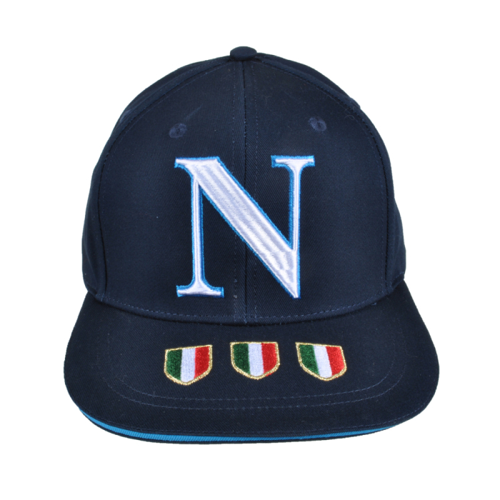 Cappello Baseball Adulto Blu Visiera Piatta 100%co Enzo Castellano Ssc Napoli - Imma Italy