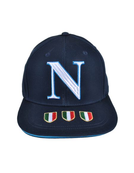 Cappello Baseball Adulto Blu Visiera Piatta 100%co Enzo Castellano Ssc Napoli - Imma Italy