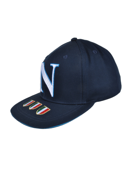 Cappello Baseball Adulto Blu Visiera Piatta 100%co Enzo Castellano Ssc Napoli - Imma Italy