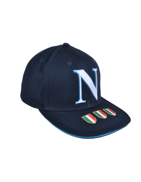 Cappello Baseball Adulto Blu Visiera Piatta 100%co Enzo Castellano Ssc Napoli - Imma Italy
