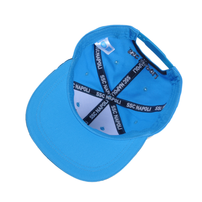 Cappello Baseball Adulto Azzurro Visiera Piatta 100%co Enzo Castellano Ssc Napoli - Imma Italy 2