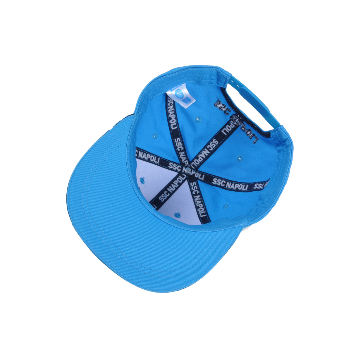 Cappello Baseball Adulto Azzurro Visiera Piatta 100%co Enzo Castellano Ssc Napoli - Imma Italy