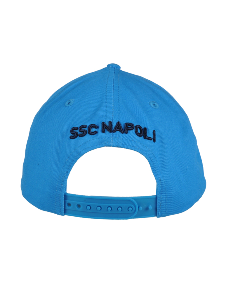 Cappello Baseball Adulto Azzurro Visiera Piatta 100%co Enzo Castellano Ssc Napoli - Imma Italy