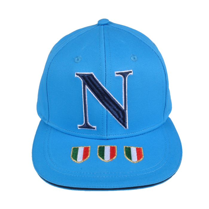 Cappello Baseball Adulto Azzurro Visiera Piatta 100%co Enzo Castellano Ssc Napoli - Imma Italy