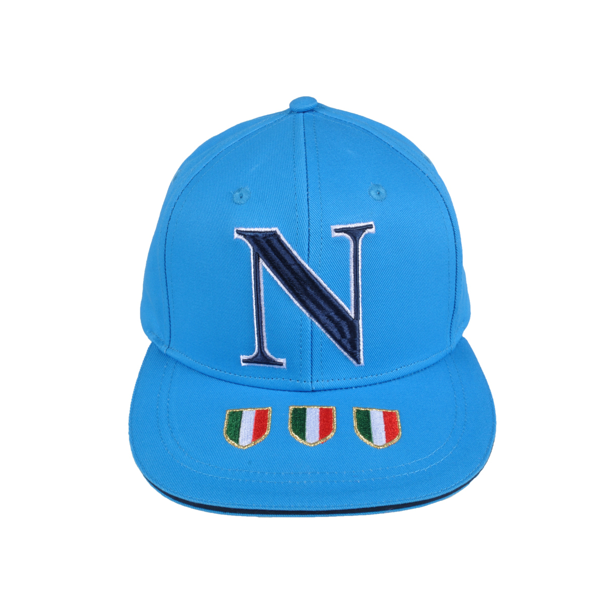 Cappello Baseball Adulto Azzurro Visiera Piatta 100%co Enzo Castellano Ssc Napoli - Imma Italy