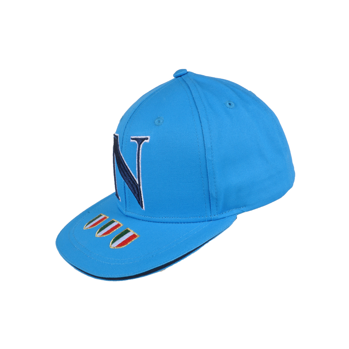 Cappello Baseball Adulto Azzurro Visiera Piatta 100%co Enzo Castellano Ssc Napoli - Imma Italy