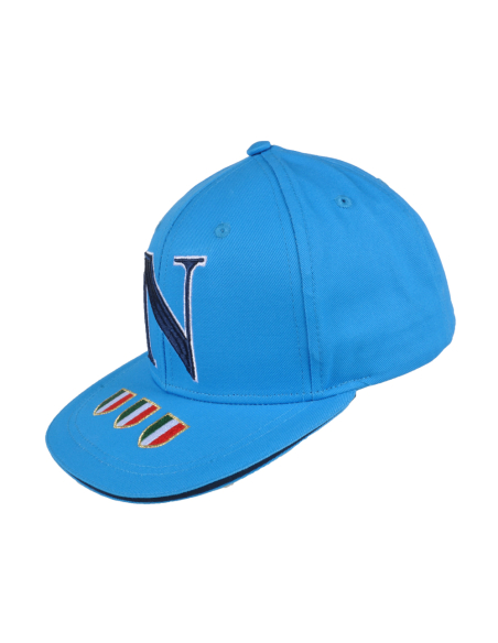 Cappello Baseball Adulto Azzurro Visiera Piatta 100%co Enzo Castellano Ssc Napoli - Imma Italy