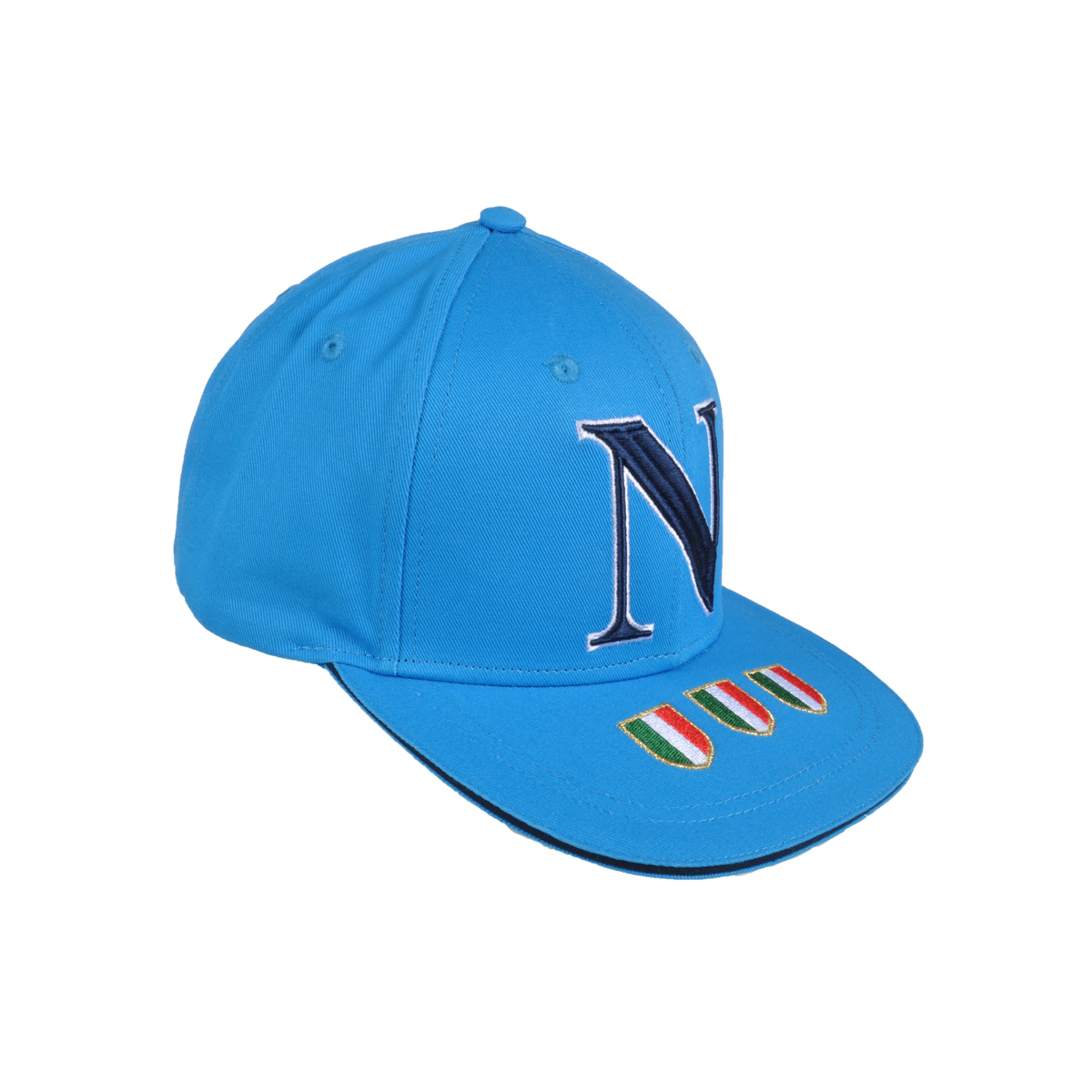 Cappello Baseball Adulto Azzurro Visiera Piatta 100%co Enzo Castellano Ssc Napoli - Imma Italy