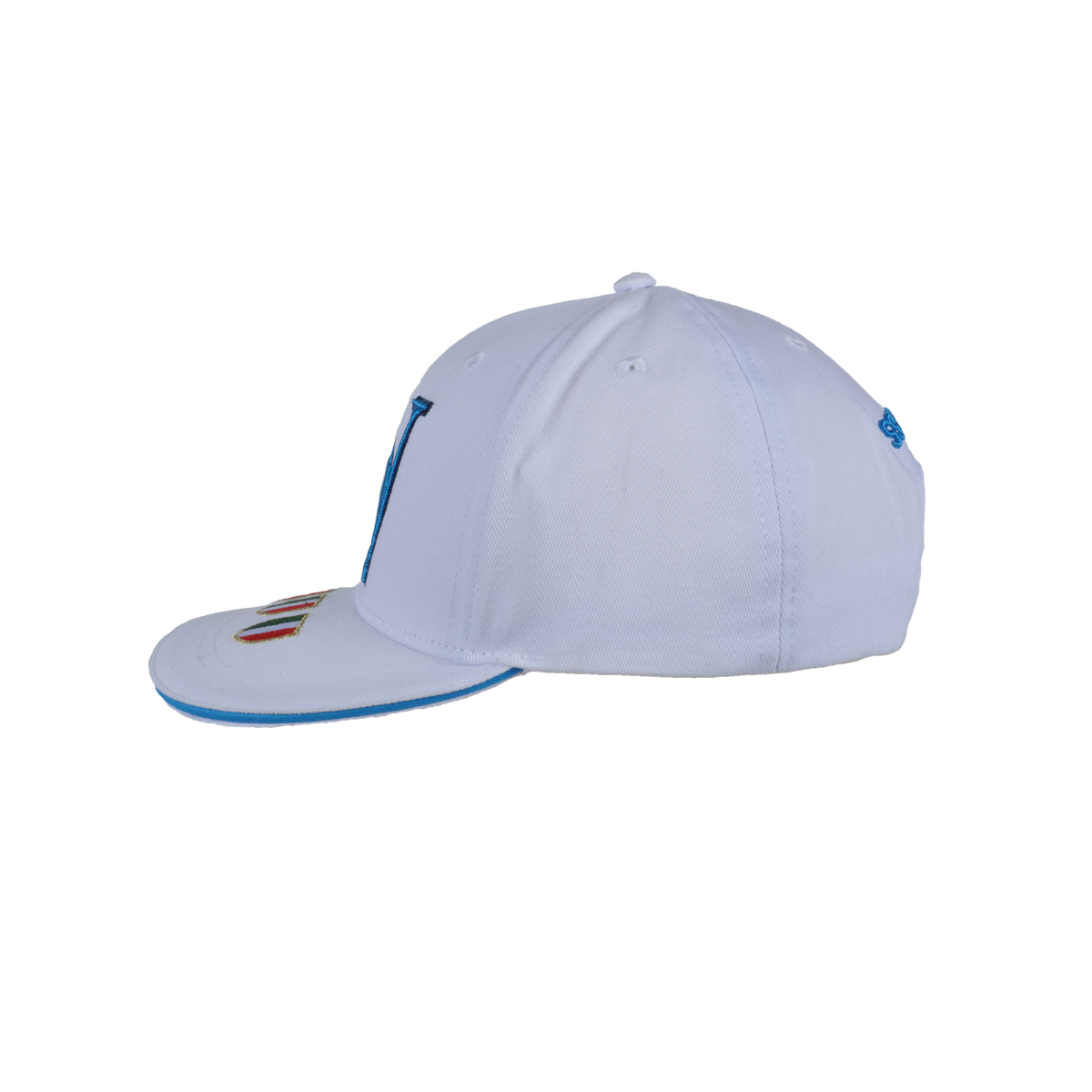 Cappello Baseball Adulto Bianco Visiera Piatta 100%co Enzo Castellano Ssc Napoli - Imma Italy