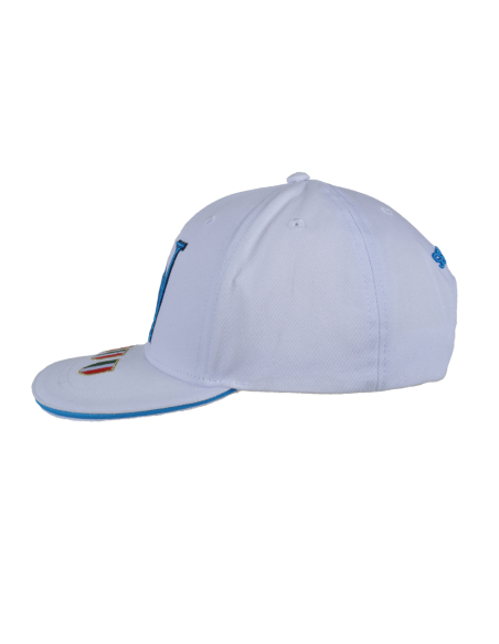 Cappello Baseball Adulto Bianco Visiera Piatta 100%co Enzo Castellano Ssc Napoli - Imma Italy