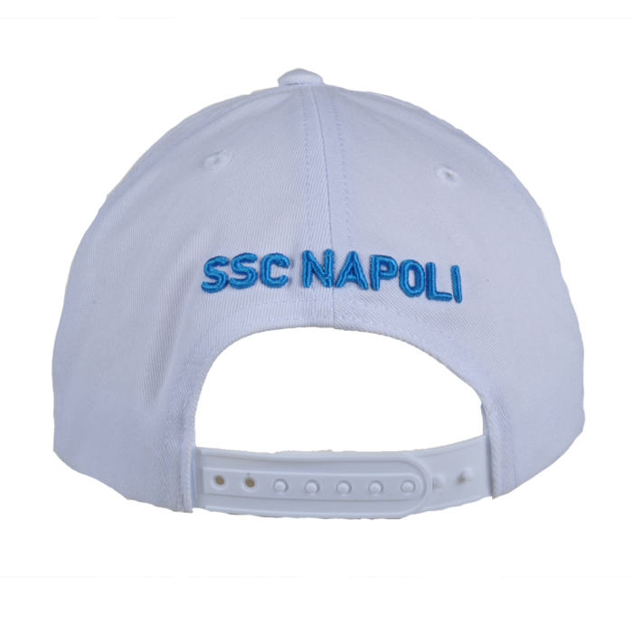 Cappello Baseball Adulto Bianco Visiera Piatta 100%co Enzo Castellano Ssc Napoli - Imma Italy 2