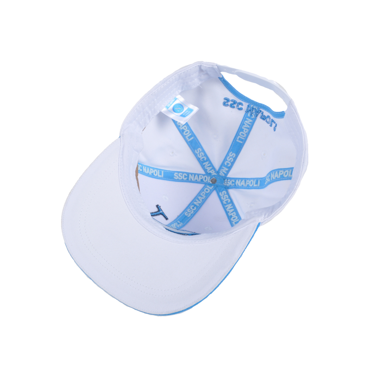 Cappello Baseball Adulto Bianco Visiera Piatta 100%co Enzo Castellano Ssc Napoli - Imma Italy