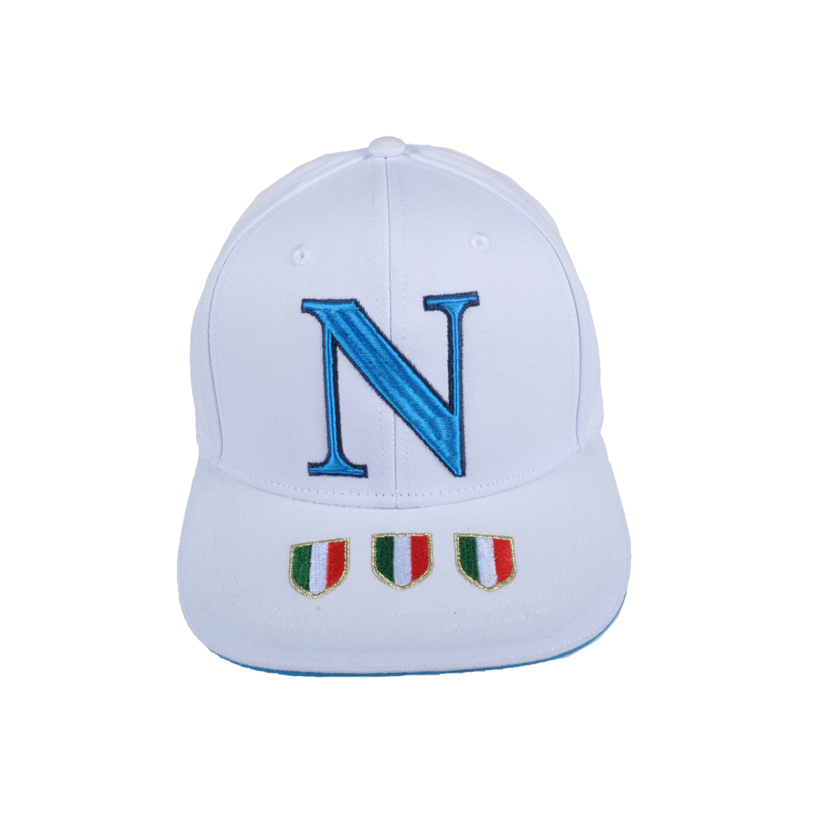 Cappello Baseball Adulto Bianco Visiera Piatta 100%co Enzo Castellano Ssc Napoli - Imma Italy
