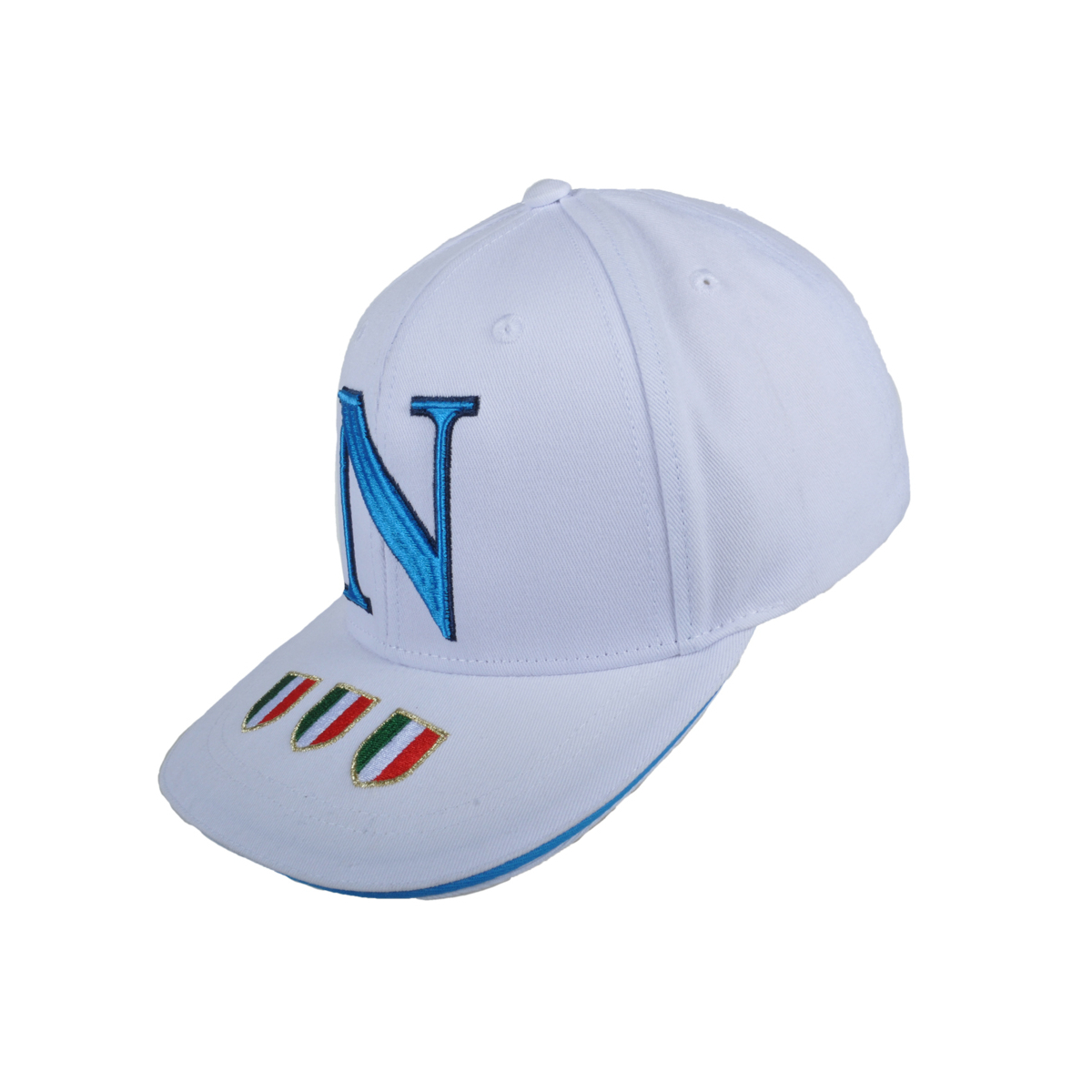 Cappello Baseball Adulto Bianco Visiera Piatta 100%co Enzo Castellano Ssc Napoli - Imma Italy