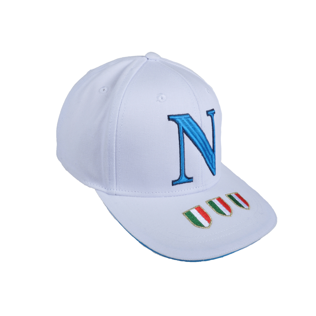Cappello Baseball Adulto Bianco Visiera Piatta 100%co Enzo Castellano Ssc Napoli - Imma Italy
