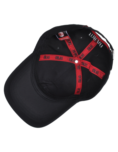 CAPPELLO BASEBALL PATCH PELLE E RICAMO 100%CO MILAN