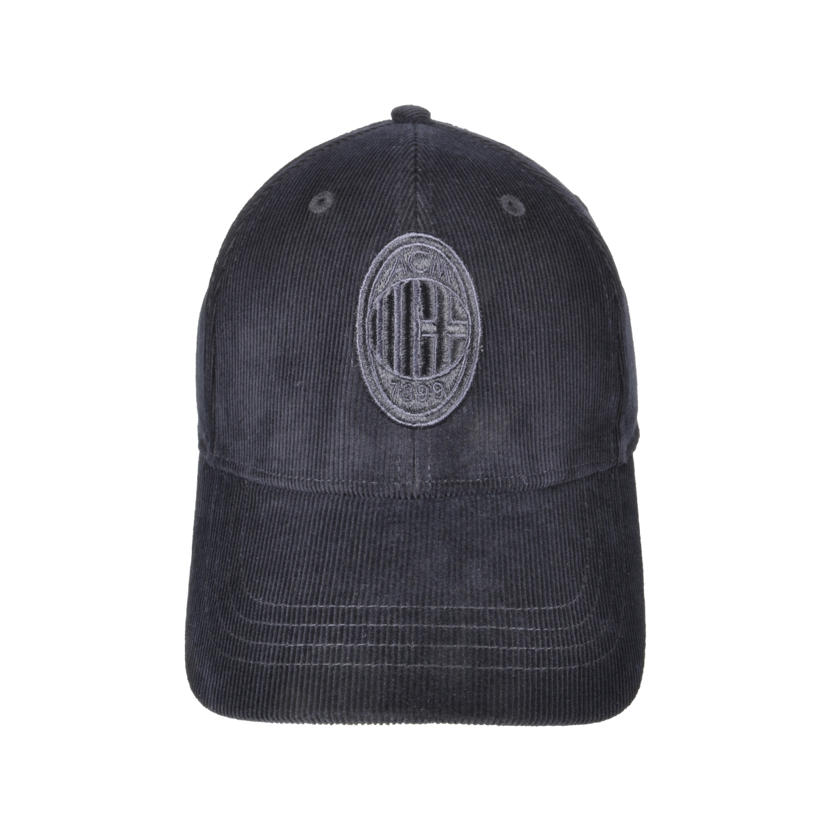 CAPPELLO BASEBALL VELLUTO RICAMO NERO 100%CO MILAN