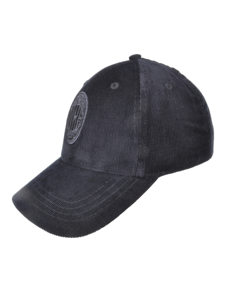 CAPPELLO BASEBALL VELLUTO RICAMO NERO 100%CO MILAN