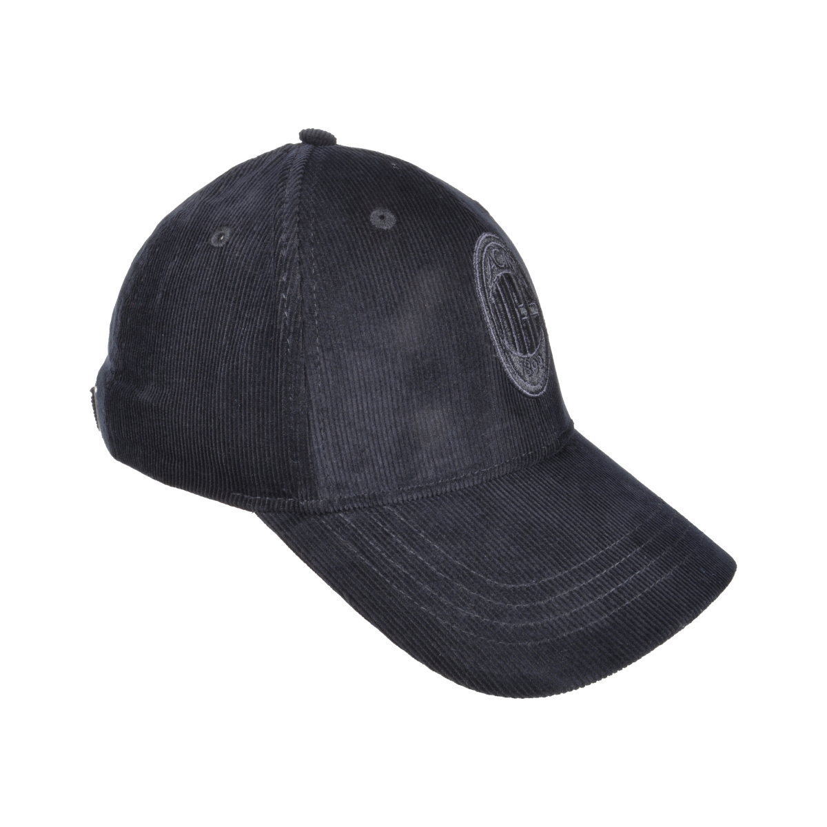 CAPPELLO BASEBALL VELLUTO RICAMO NERO 100%CO MILAN