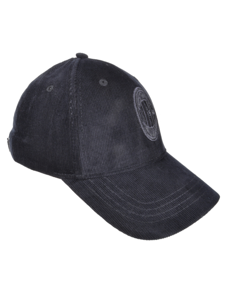 CAPPELLO BASEBALL VELLUTO RICAMO NERO 100%CO MILAN