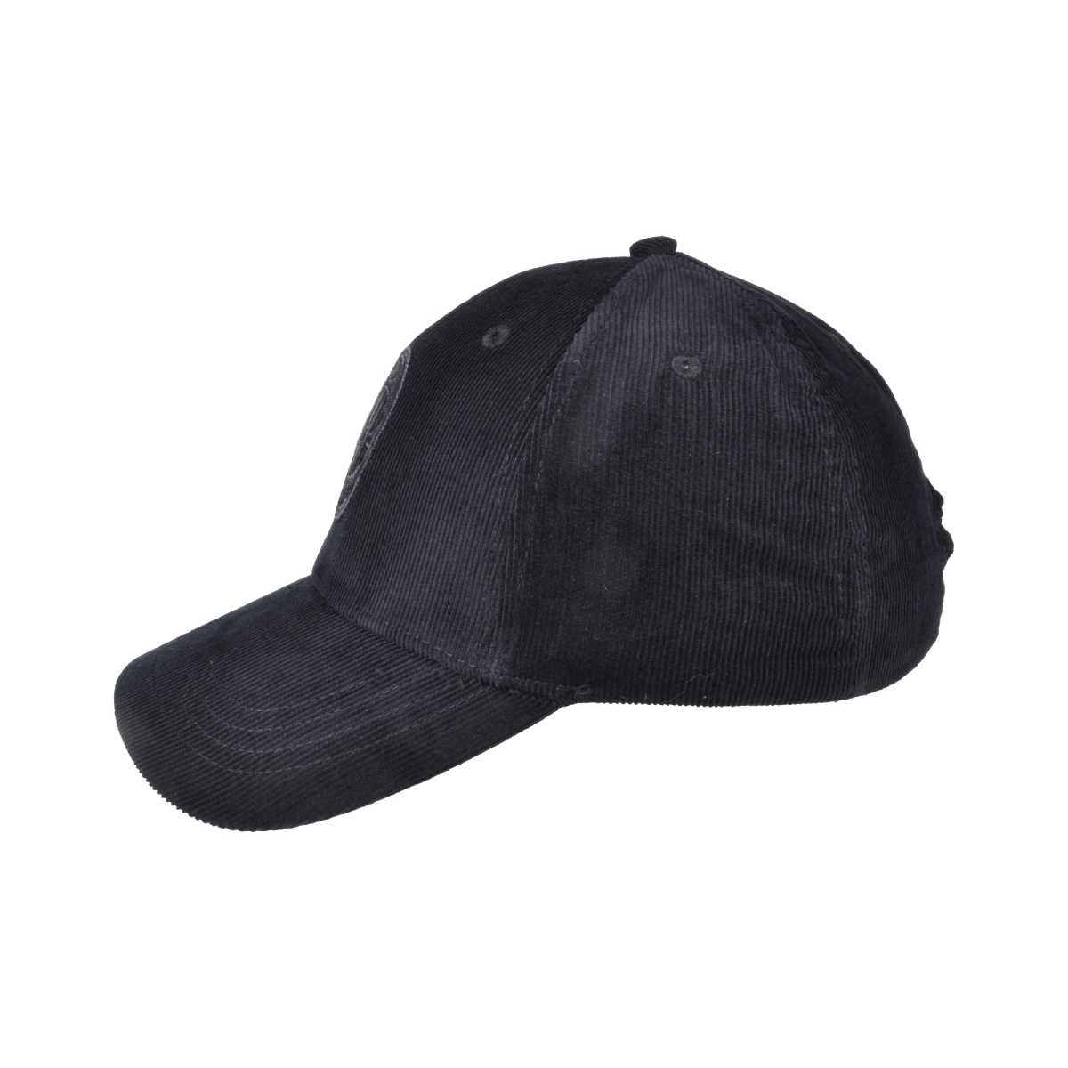 CAPPELLO BASEBALL VELLUTO RICAMO NERO 100%CO MILAN