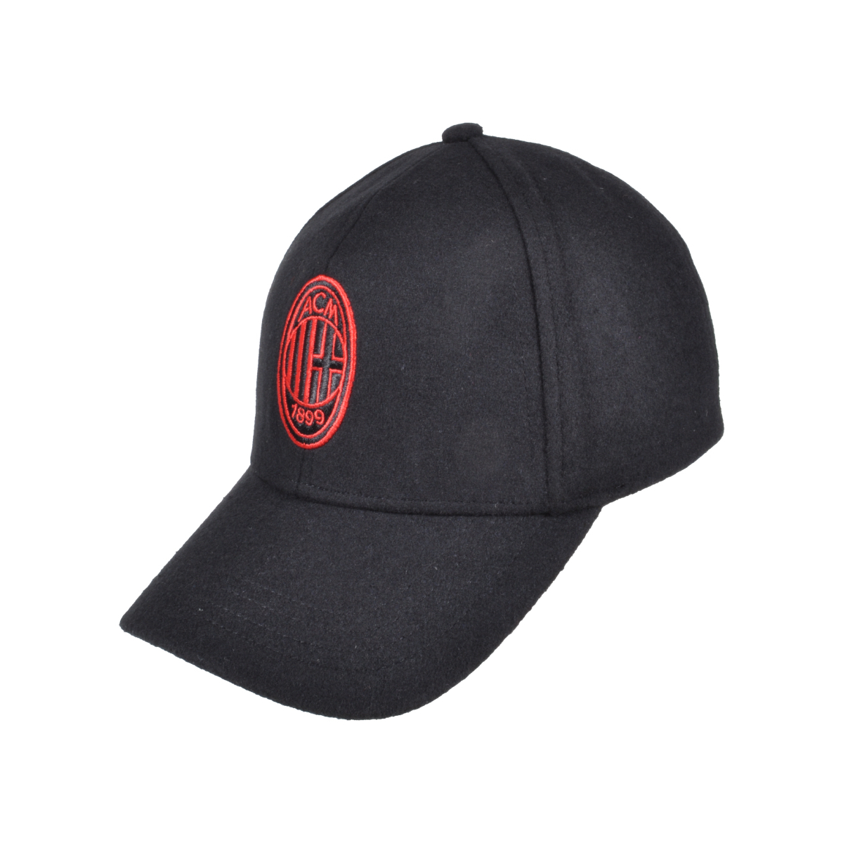 CAPPELLO BASEBALL FELTRO RICAMO ROSSO 100%PL MILAN