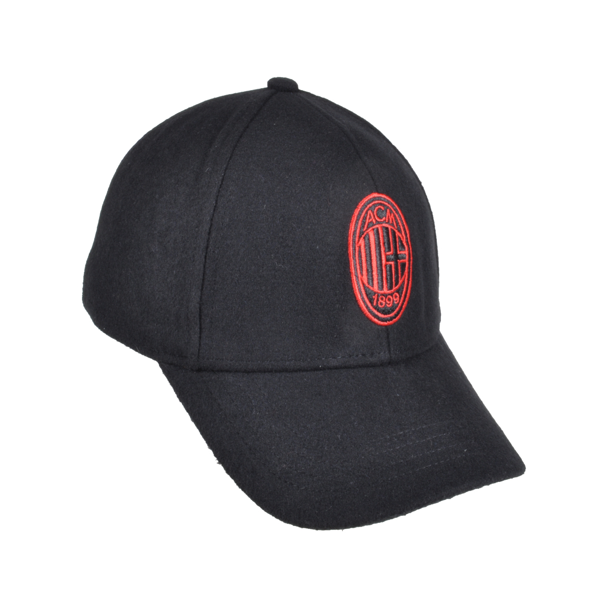 CAPPELLO BASEBALL FELTRO RICAMO ROSSO 100%PL MILAN