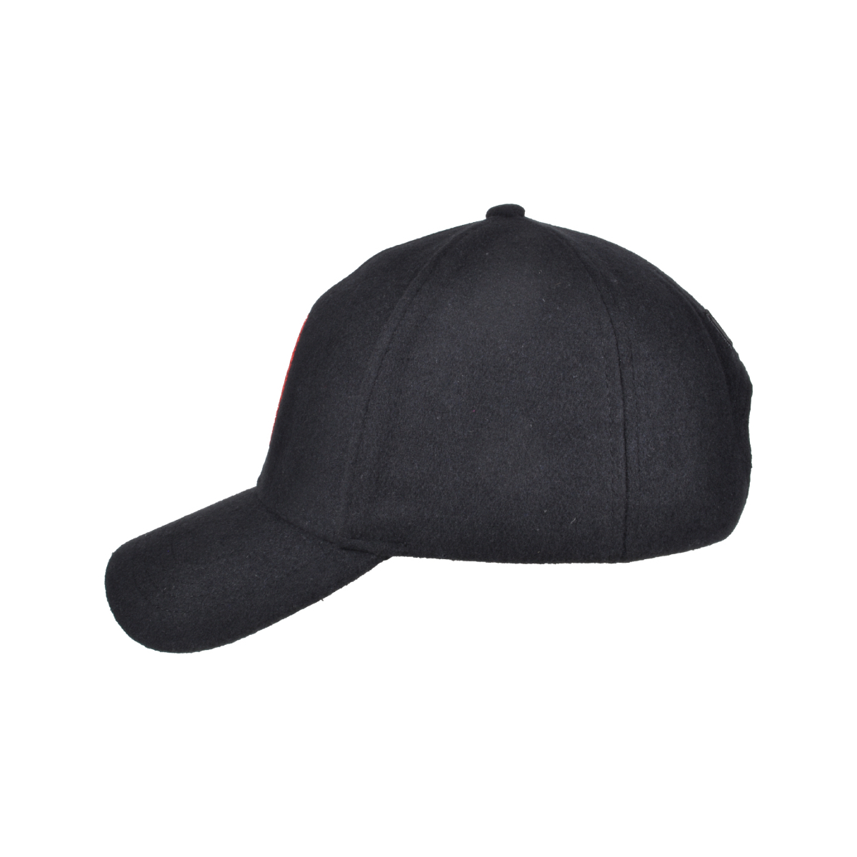 CAPPELLO BASEBALL FELTRO RICAMO ROSSO 100%PL MILAN