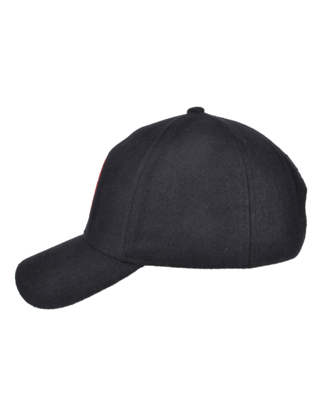 CAPPELLO BASEBALL FELTRO RICAMO ROSSO 100%PL MILAN