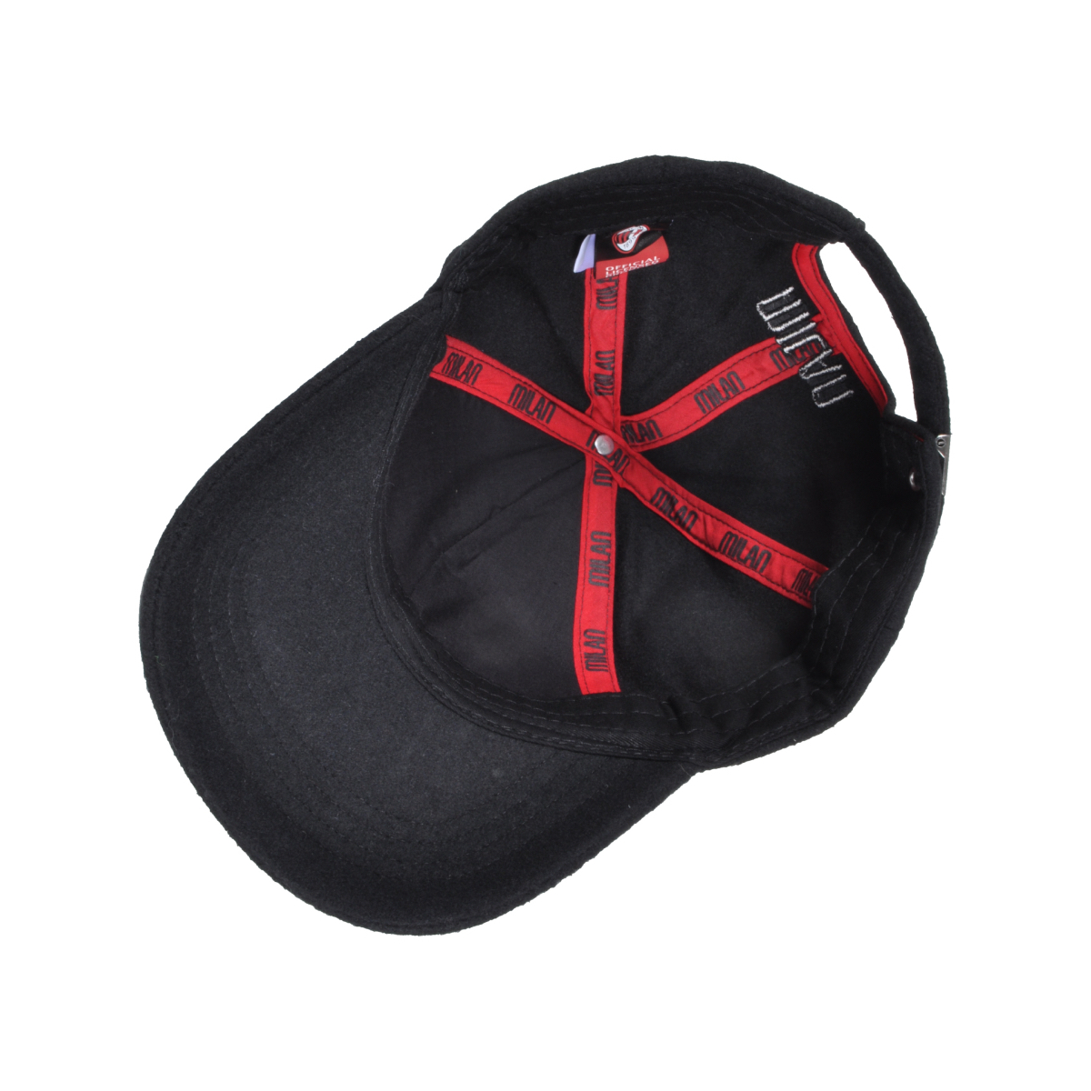 CAPPELLO BASEBALL FELTRO RICAMO ROSSO 100%PL MILAN