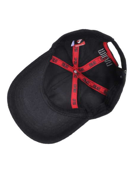 CAPPELLO BASEBALL FELTRO RICAMO ROSSO 100%PL MILAN