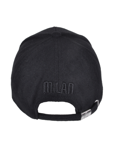 CAPPELLO BASEBALL FELTRO RICAMO ROSSO 100%PL MILAN