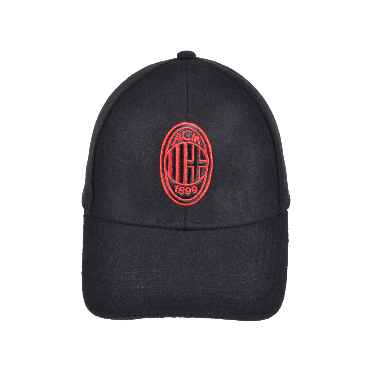 CAPPELLO BASEBALL FELTRO RICAMO ROSSO 100%PL MILAN