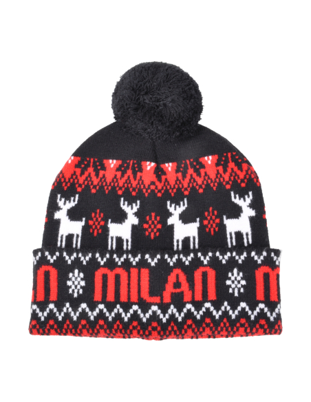 CAPPELLO PONPON JACQUARD PATCH PELLE 52%VI 30%PL 18%PA MILAN