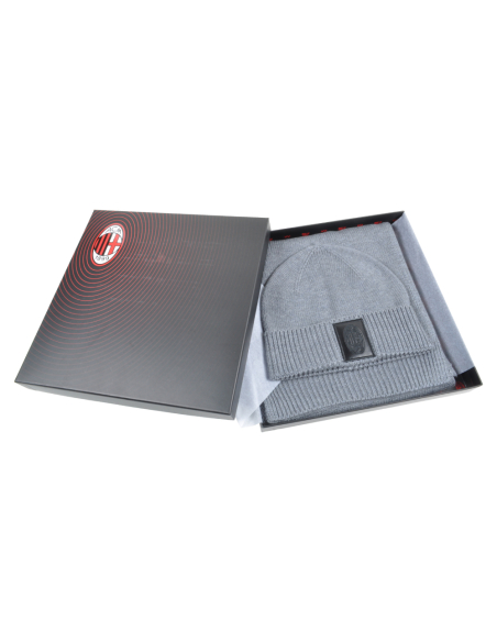 SET SCIARPA E CAPPELLO MAGLIA 9%WO 20%PL 55%NY 16%PC GRIGIO MILAN IN BOX