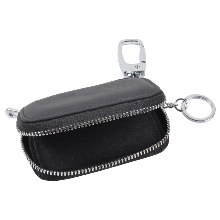 Portachiavi Pelle Con Zip Est.100%pelle Int.100%pu Roma - Imma Italy 2