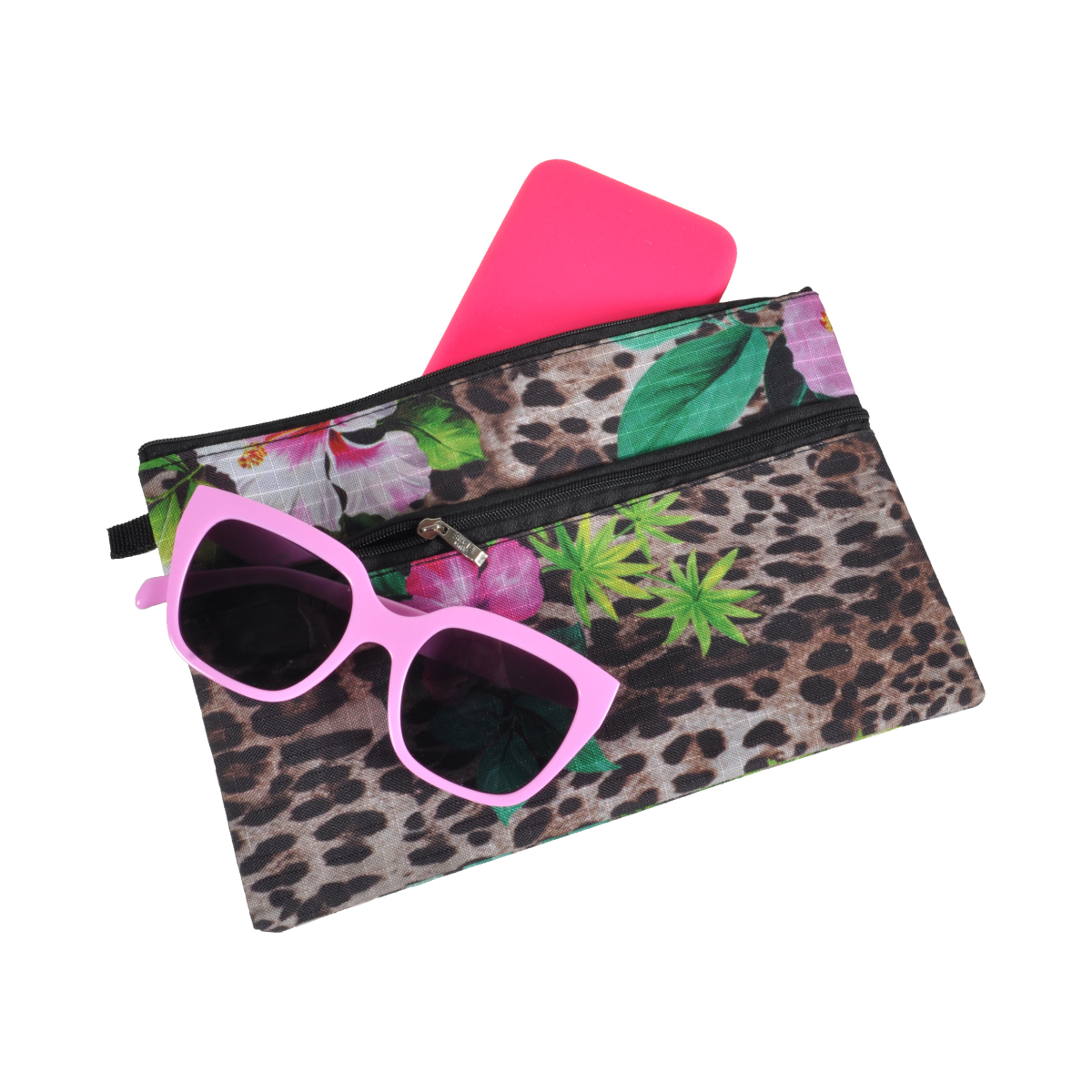 BORSA MARE RIB STOP QUADRATA FANTASIA MACULATA E FIORI 100% PL AQUA DI MARE