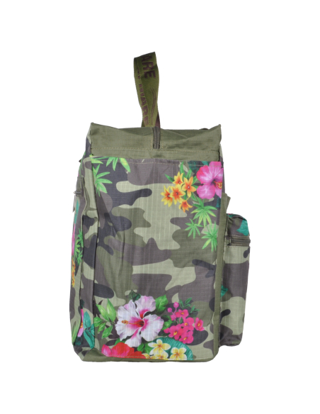 Borsa Mare Rib Stop Quadrata Fantasia Camo E Fiori 100%pl Aqua Di Mare - Imma Italy